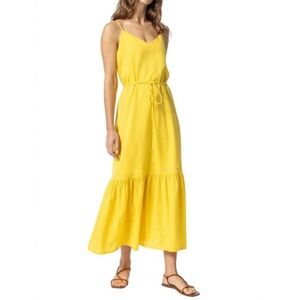 NEW Lilla P Cami Maxi Dress Yellow Cotton Woven Sundress Size Large NWT